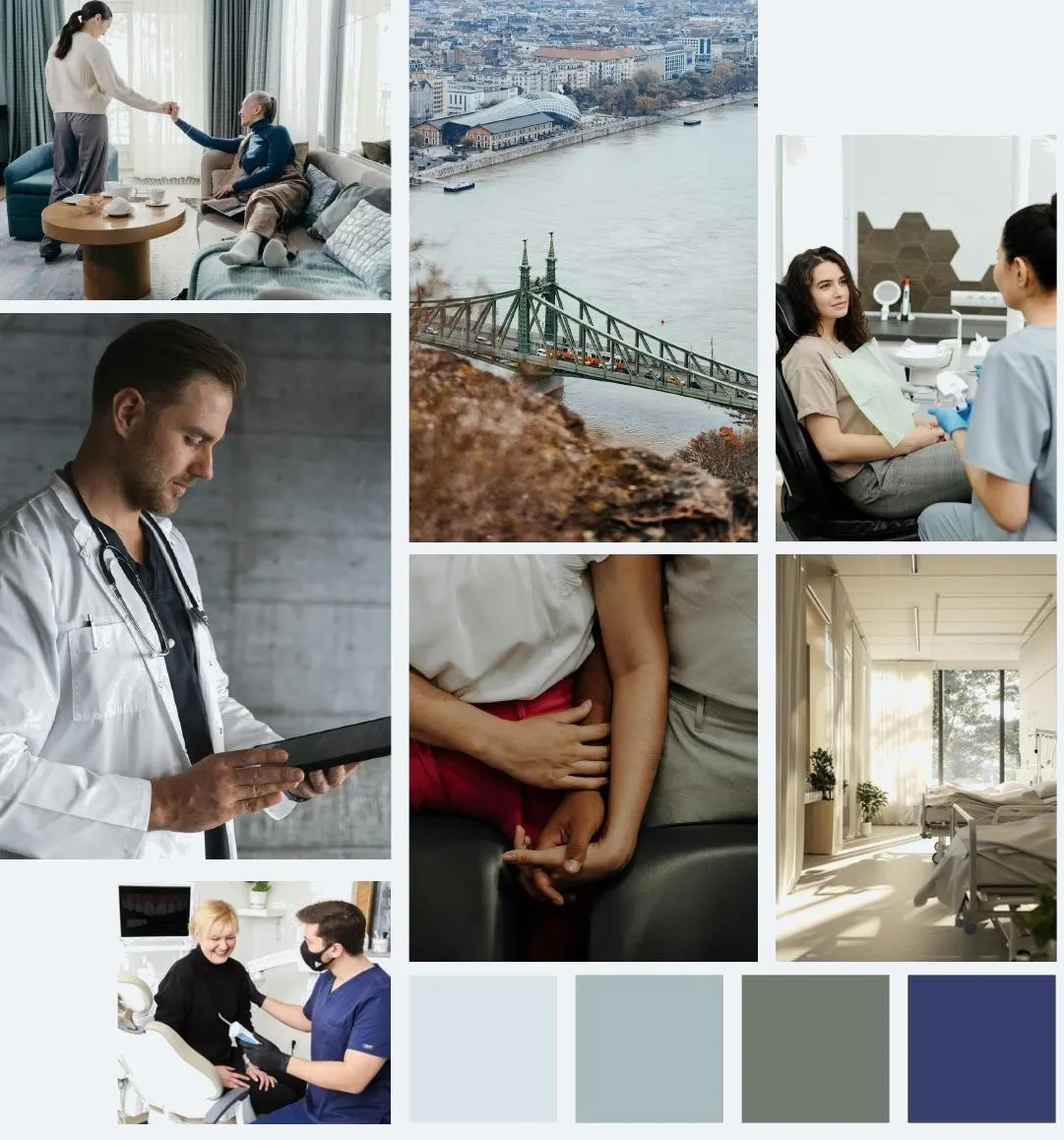 Medical professionals consulting with patients